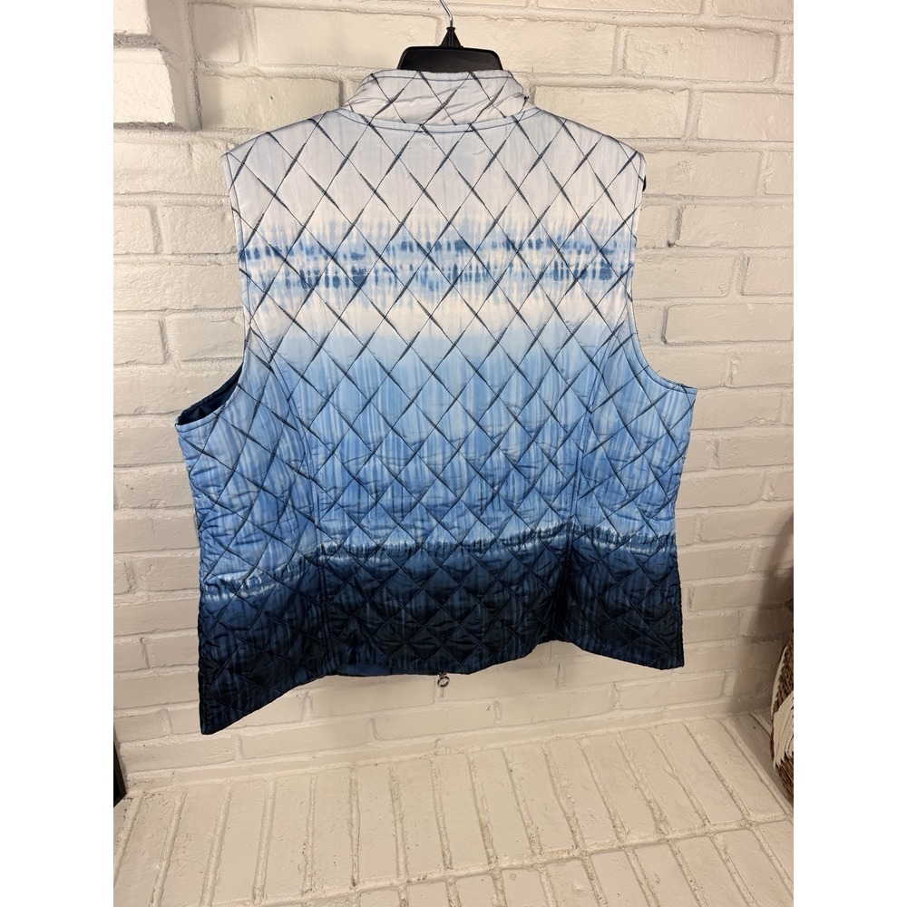NWT Allison Daley Womens 2X Blue Ombre Tie Dye Quilted Vest Rhinestone - Picture 6 of 6